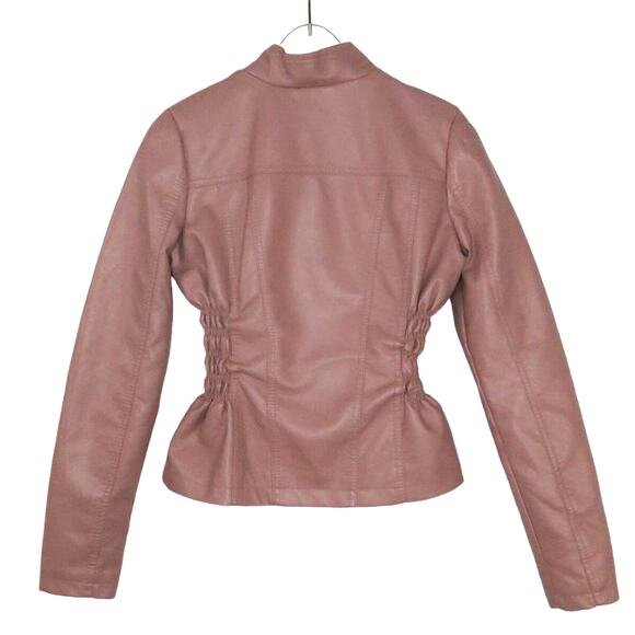 Urban Outfitters New Look Y2k Pink Leather Jacket Small - Picture 6 of 9